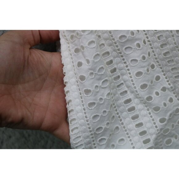 Madewell White Eyelet Dress-Size 4-Sleeveless-Lined-Pockets-Back Zip - Picture 10 of 10